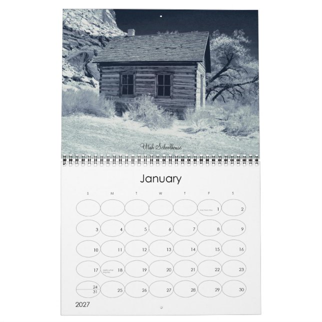 Black, White, Infrared Calendar (Jan 2027)