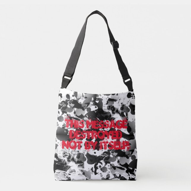 Black & White INK SPLASHES seamless pattern Crossbody Bag (Front)