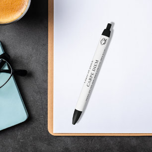 Black white inspirational quote graduation ink pen