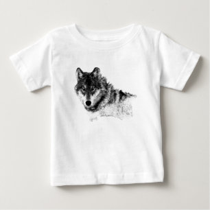 Black White Inspirational Wolf Eyes Baby T-Shirt