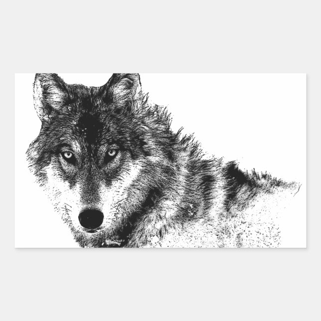 Black White Inspirational Wolf Eyes Sticker (Front)