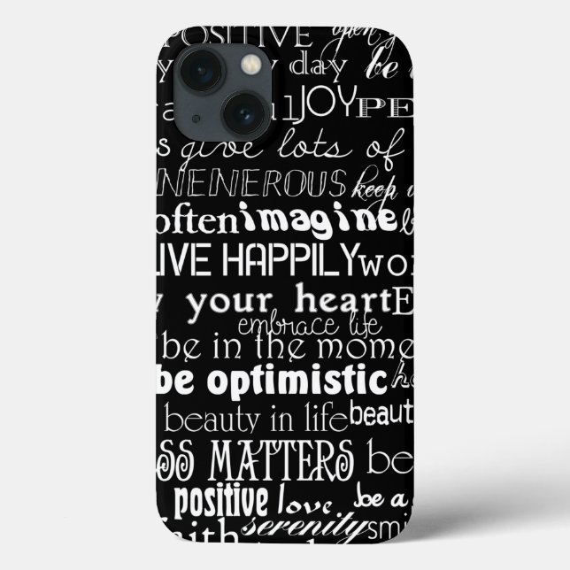 Black White Inspirational Words Case-Mate iPhone Case (Back)