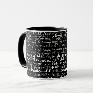 Black White Inspirational Words Mug