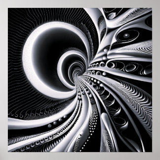 Black & White Into The Wormhole Poster