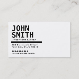 Black & White Investment Banker Business Card