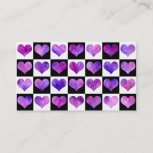 Black & White Iolanthe Hearts Business Card