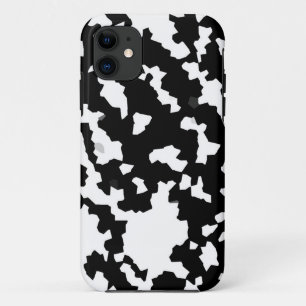 Black White Irregular Abstract Pattern iPhone 11 Case