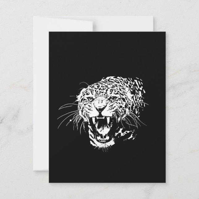 Black & White Jaguar Invitation (Front)