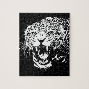 Black & White Jaguar Jigsaw Puzzle