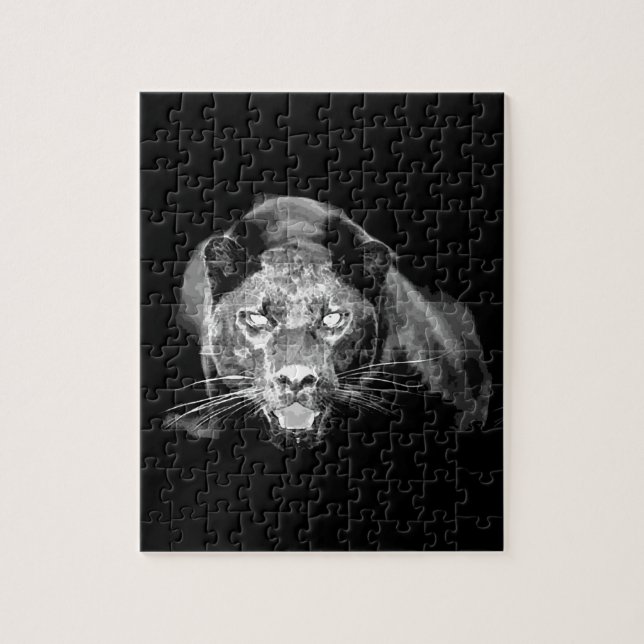 Black & White Jaguar Jigsaw Puzzle (Vertical)
