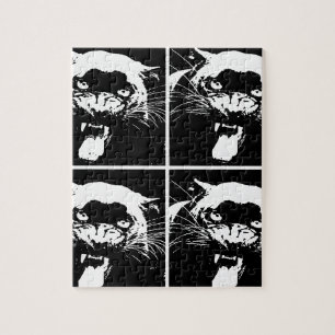 Black & White Jaguar Jigsaw Puzzle