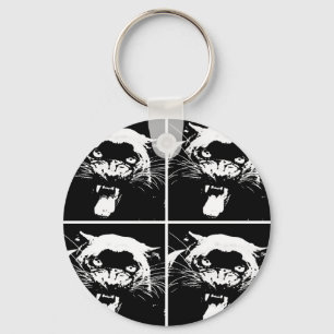 Black & White Jaguar Keychain