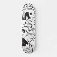 Black & White Japanese Doodle 