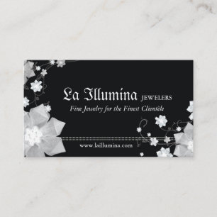 Black White Jeweller Jewellery Shop Business Card