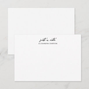 Black White Just A Note Name Script Note Card