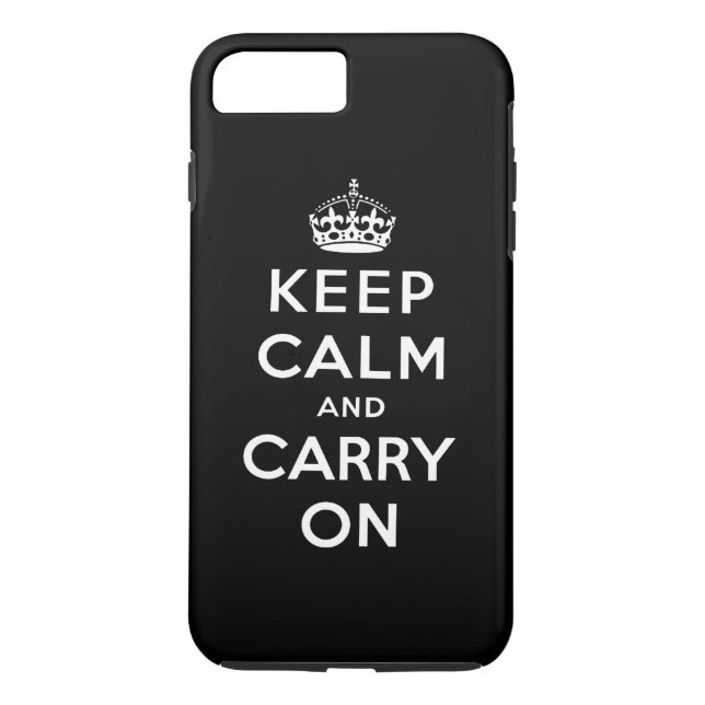 Black White Keep Calm and Carry On Case-Mate iPhone Case (Back)