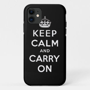 Black White Keep Calm and Carry On iPhone 5 Case