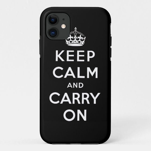 Black White Keep Calm and Carry On iPhone 5 Case (Back)