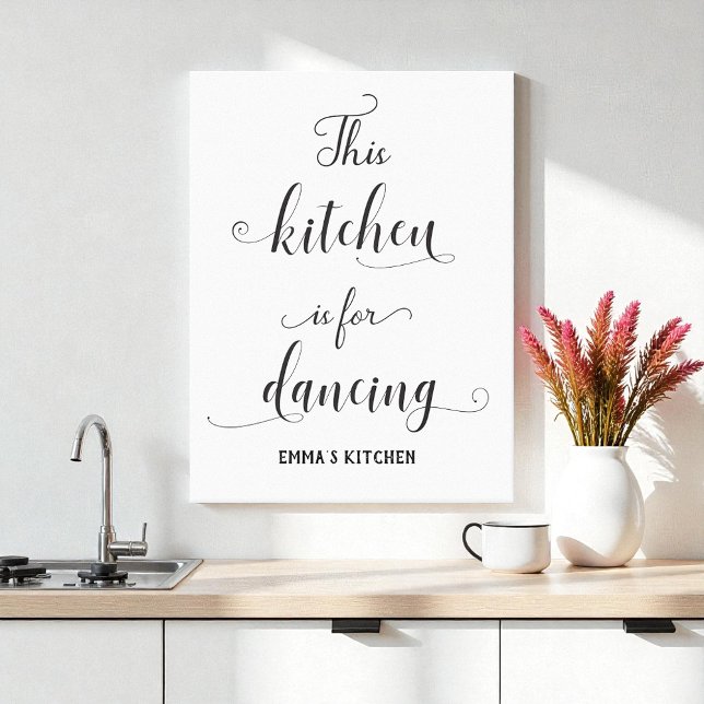Black White Kitchen Decor Funny Quote Canvas Print (Creator Uploaded)