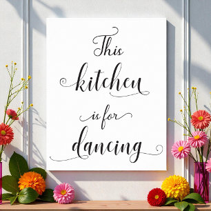 Black White Kitchen Quote Typography Poster