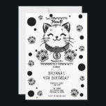 Black & White Kitty Cat Kitten Birthday Party  Invitation<br><div class="desc">customize for your event</div>