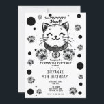 Black & White Kitty Cat Kitten Birthday Party  Invitation<br><div class="desc">customize for your event</div>
