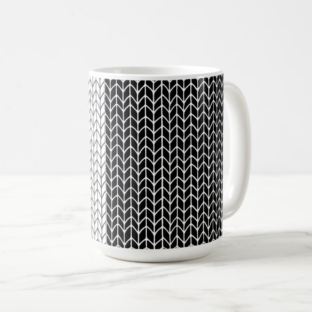 BLACK & WHITE KNIT Tall Mug (Front Right)