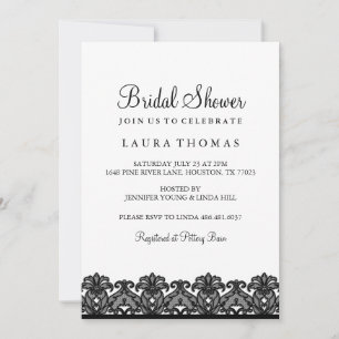 Black & White Lace Bridal Shower Invite