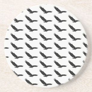 Black & White Landing Eagle Coaster