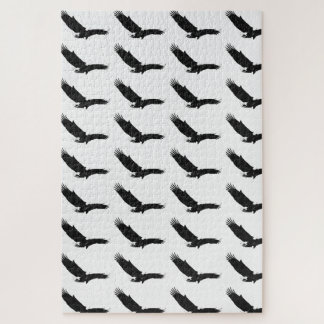 Black & White Landing Eagle Jigsaw Puzzle