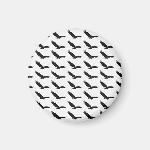 Black & White Landing Eagle Magnet