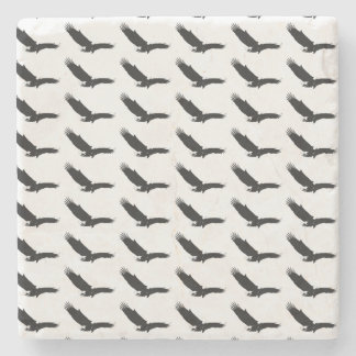 Black & White Landing Eagle Stone Coaster