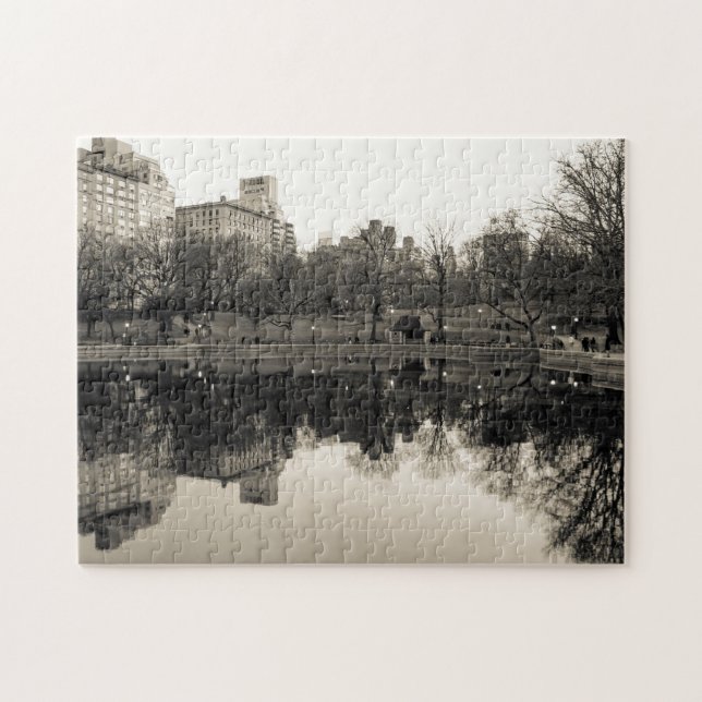 Black & White Landscape in Central Park Jigsaw Puzzle (Horizontal)