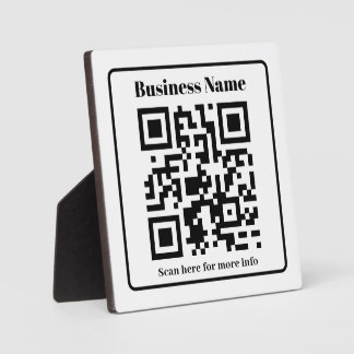 Black & White Landscaping QR Code Sign  Plaque