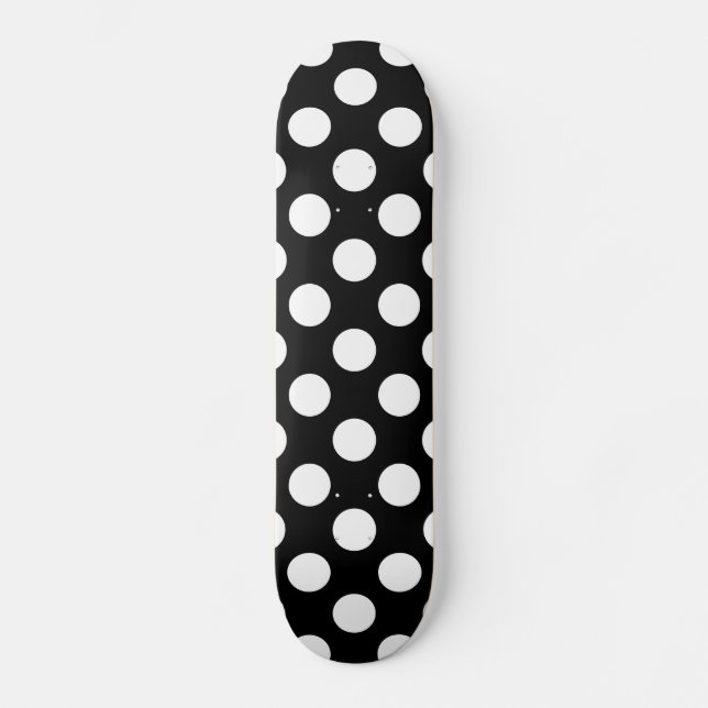 Black & White Large Polka Dot Skateboard (Front)