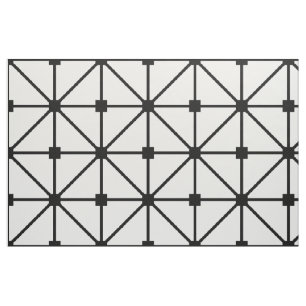 Black White Lattice Pattern Fabric
