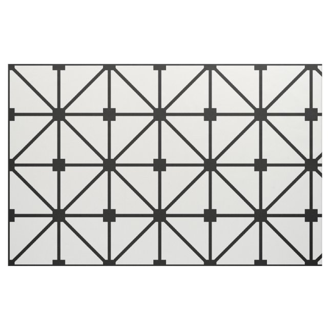 Black White Lattice Pattern Fabric (Fat Quarter)