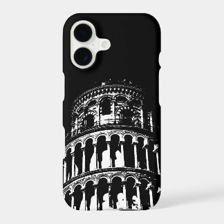 Black White Leaning Tower of Pisa Italy