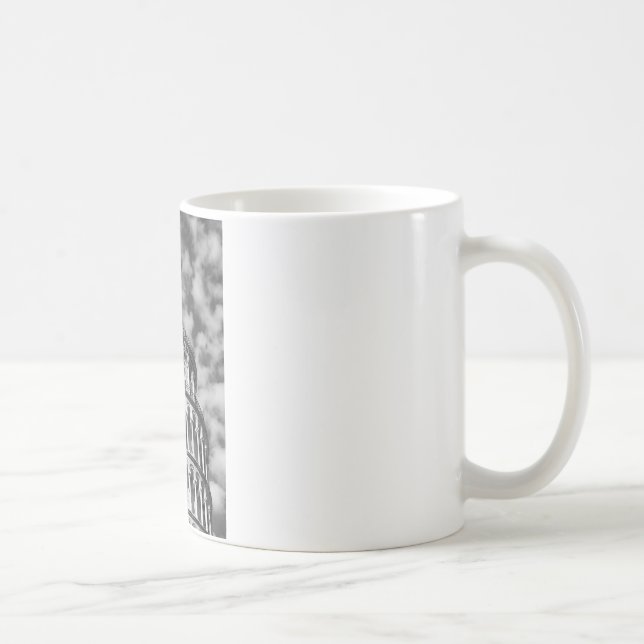 Black White Leaning Tower of Pisa Italy Coffee Mug (Right)