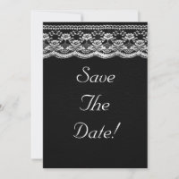 Black & White Leather & Lace Wedding Save The Date