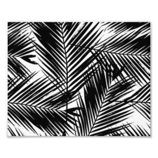 Black & White Leaves Pattern Print Design (Front)