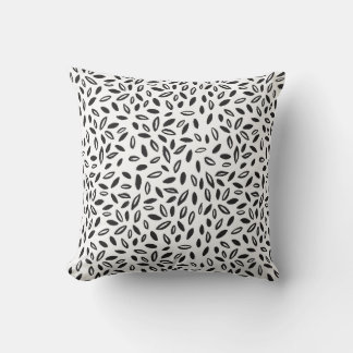Black & White Leaves Throw Pillow