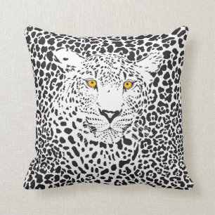 Black & White Leopard In Spots Throw Pillow