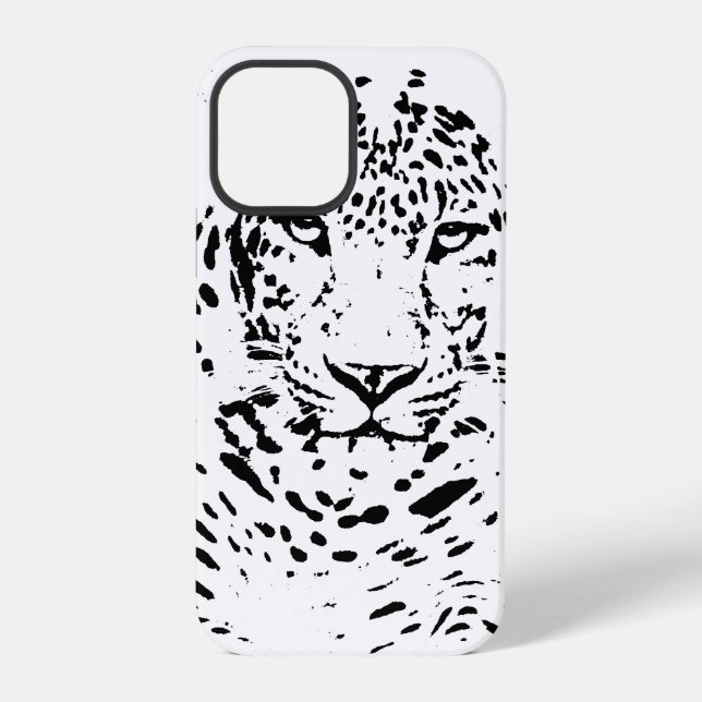 Black White Leopard iPhone Case (Back)
