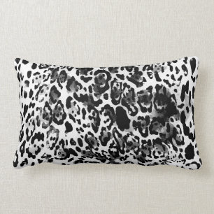 Black & White leopard Lumbar Pillow