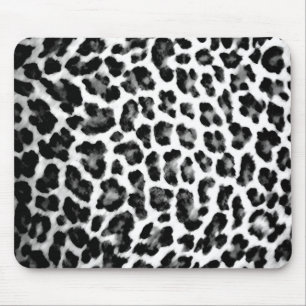 Black & White Leopard Print Mouse Pad