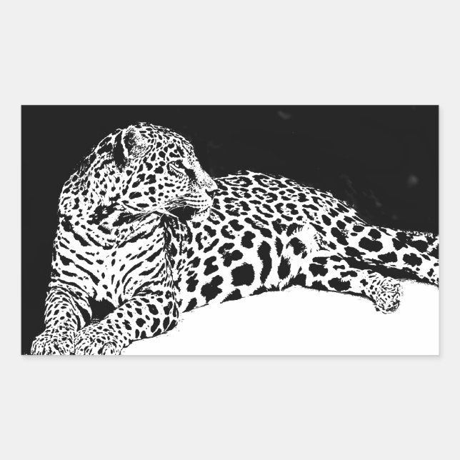Black & White Leopard Sticker (Front)