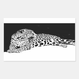 Black & White Leopard Sticker