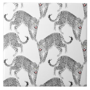 Black White Leopard Tile