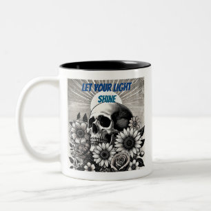 Black & White Let your Light Shine Two-Tone Coffee Mug